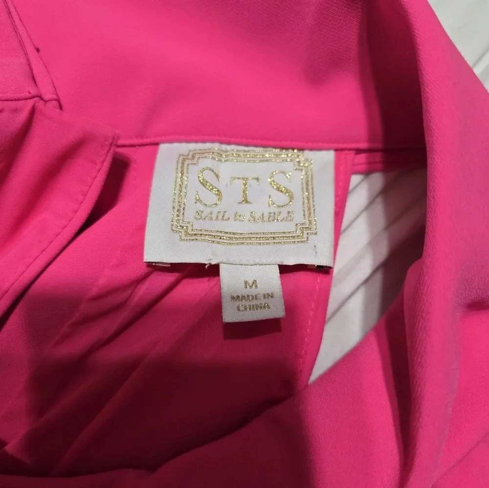 STS Sail to Sable Hot Pink Hydra Cowlneck Dress, Mini Sheath Silhouette, EUC! - Picture 13 of 14